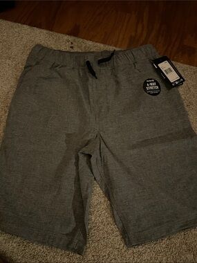 Hurley Men's Gray Elastic Waist Hybrid Shorts